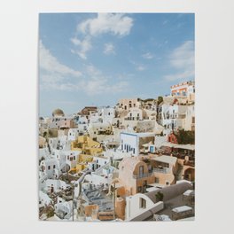 Oia Santorini White houses skyline Poster