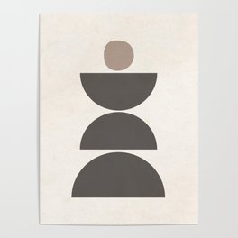 Mid Century Modern Geometric Shapes Abstract Poster