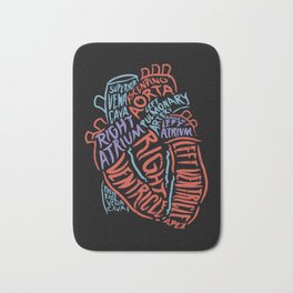 Anatomy Of Heart Organ Doctor Gift Cardiac Nurse Bath Mat