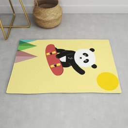 Panda on a skateboard Area & Throw Rug