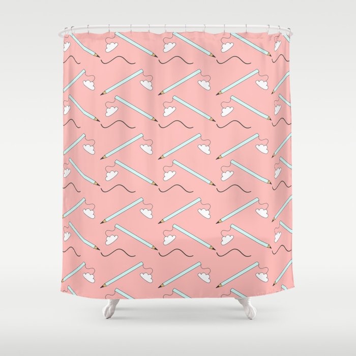 Pencil Pattern Shower Curtain
