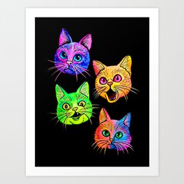Crazy Cats Art Print