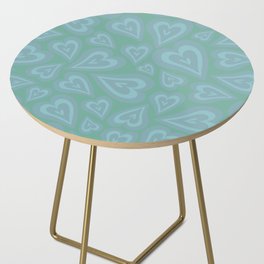 Retro Swirl Love - Blue Side Table