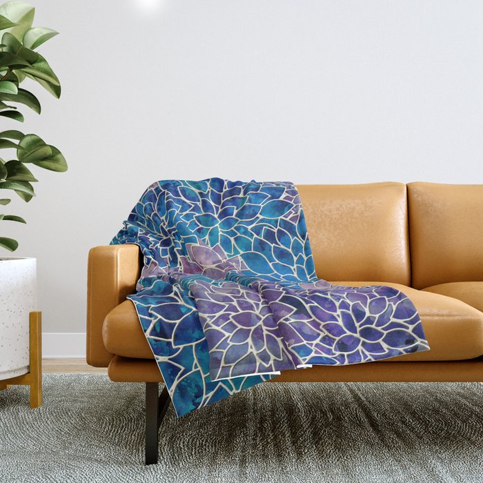 Floral Abstract 34 Throw Blanket