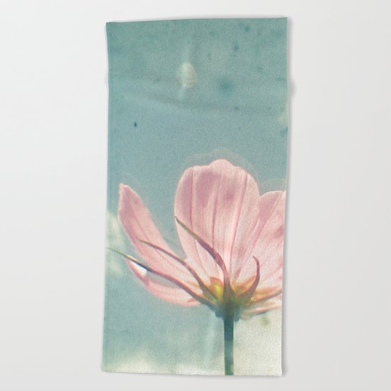 Pink Cosmos Beach Towel