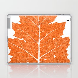 Vintage Orange Autumn Leaf Print Laptop Skin