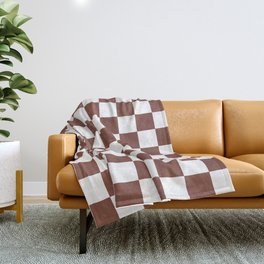 Checkered (Brown & White Pattern) Throw Blanket