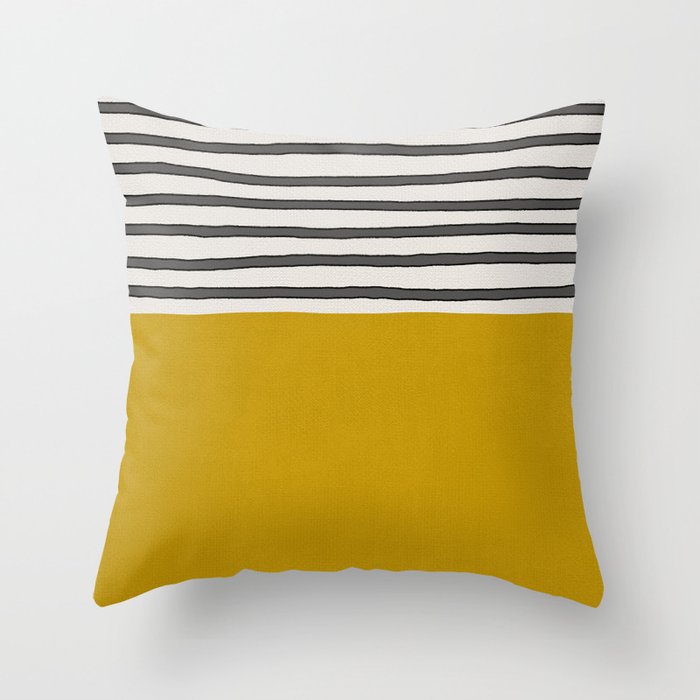 Yellow- stripes Throw Pillow