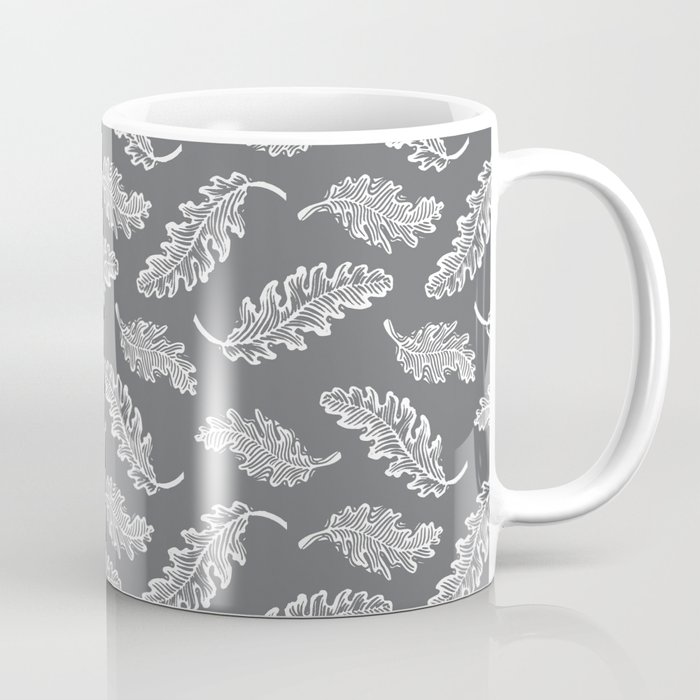 Oak leaf pattern in grey Coffee Mug
