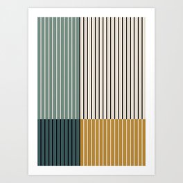 Color Block Line Abstract VIII Art Print
