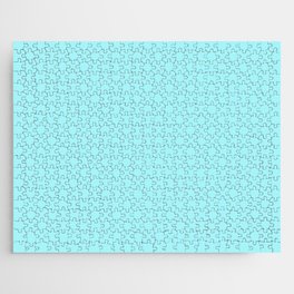 Waterspout Blue Solid Color Popular Hues Patternless Shades of Cyan Collection Hex #a4f4f9 Jigsaw Puzzle