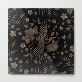 Golden Embroidery Crone and Flowers Metal Print | Embroidery, Crone, Embroidered, Embroideredflowers, Golden, Embroideredstyle, Luxury, Floral, Flowers, Gold 