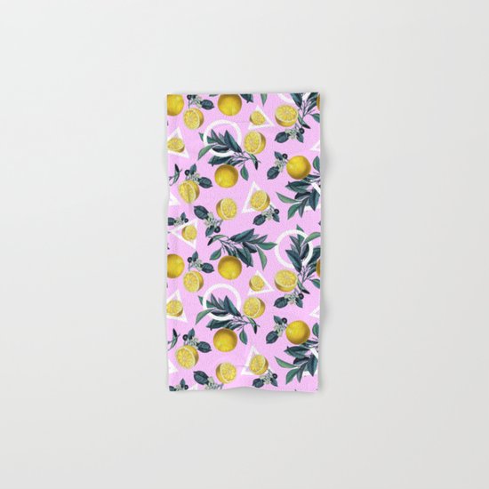 Geometric and Lemon pattern Hand & Bath Towel