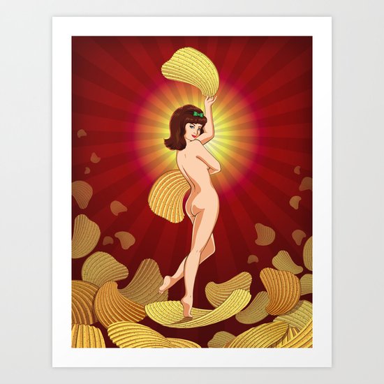 Chips Girl Art Print