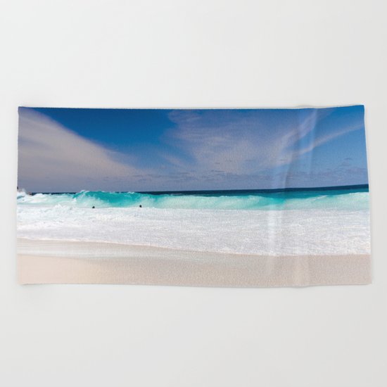 Tropical Turquoise Waves Beach Towel