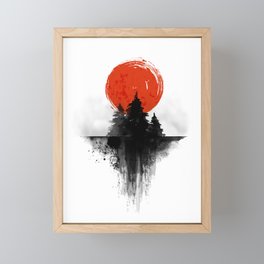Japanese Landscape Sunset Framed Mini Art Print