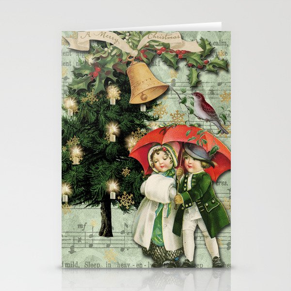 Vintage victorian Christmas card and print. Stationery Cards