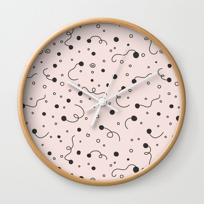 Abstract festive geometric pattern in pink and grey Wall Clock
