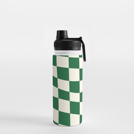 Wavy Checker Green Water Bottle