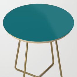 Dark Teal Solid Color Pairs Pantone Kayaking 18-4833 TCX Shades of Blue-green Hues Side Table