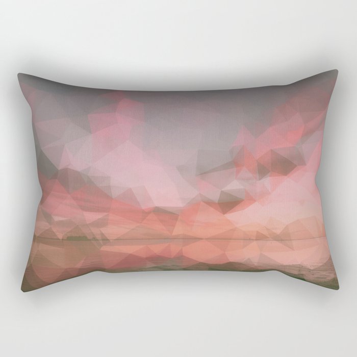 Fragmented Sunset Rectangular Pillow