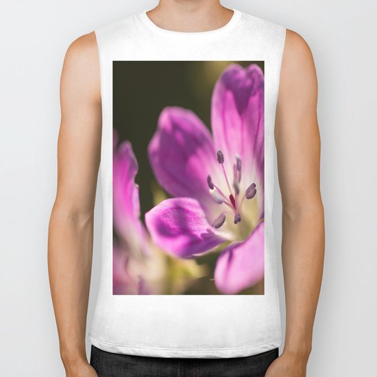 Purple glow in forest Biker Tank