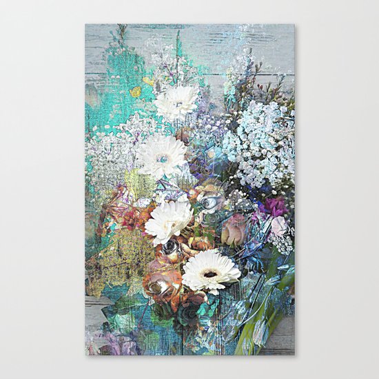 Shabby Chic impressionistic colorful floral Canvas Print
