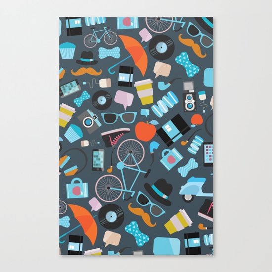 Hipster pattern Canvas Print
