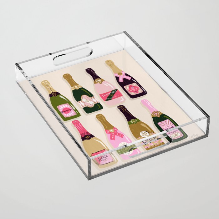 French Champagne Collection – Pink & Green Acrylic Tray