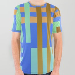 Modern Moroccan Tribal Blue All Over Graphic Tee