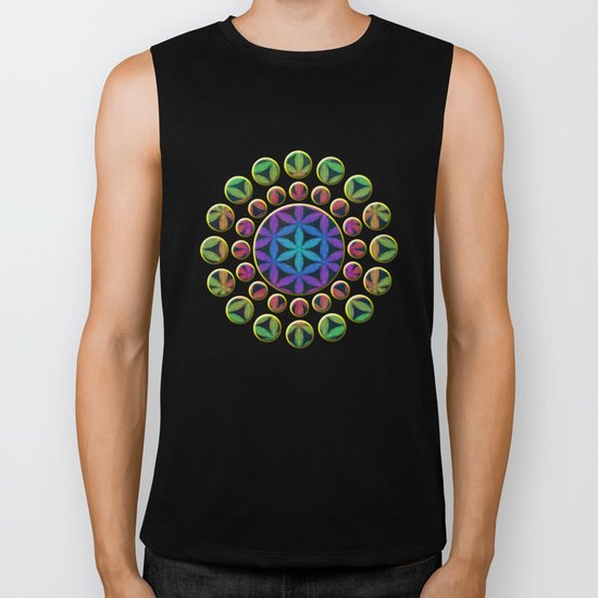 The Flower of Life (Sacred Geometry) 4 Biker Tank