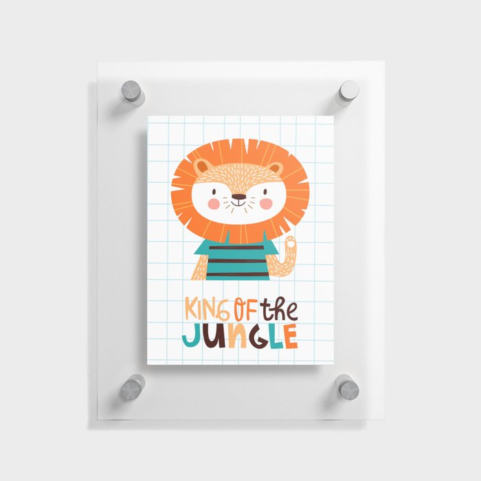 Cute little lion animal cartoon character illustration Floating Acrylic Print