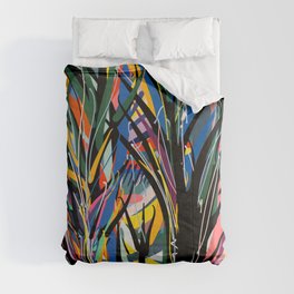 Trees in the Night Landscape Abstract Art Expressionism Comforter