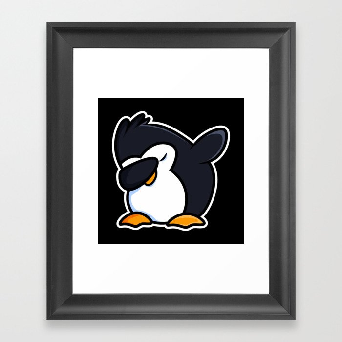 Dab Dabbing Cool Penguin Framed Art Print