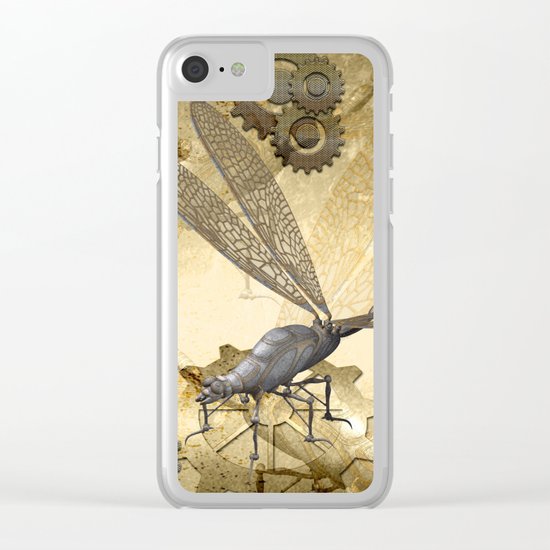 Steampunk, dragonflies Clear iPhone Case