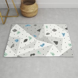 Abstract geometric climbing gym boulders blue mint Area & Throw Rug