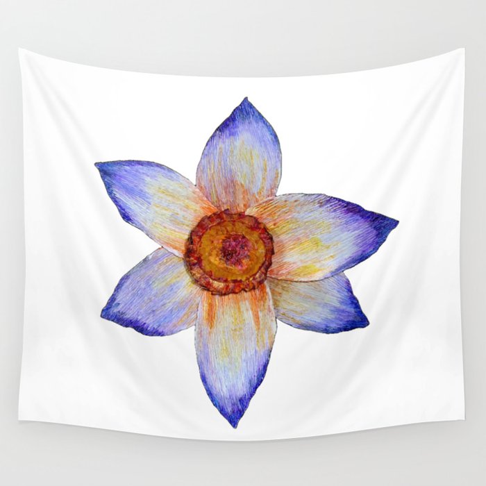 Periwinkle Daffodil | White Wall Tapestry