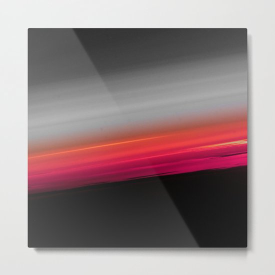 Pink Melon Gray Ombre Metal Print