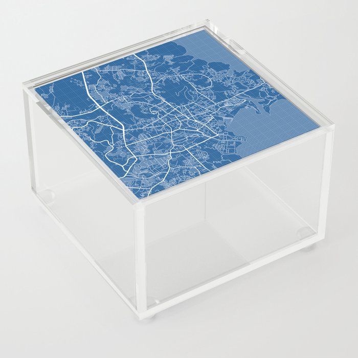 Phuket City Map of Thailand - Blueprint Acrylic Box