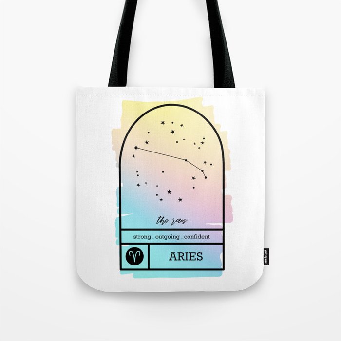 Aries Zodiac | Pastel Gradient Tote Bag