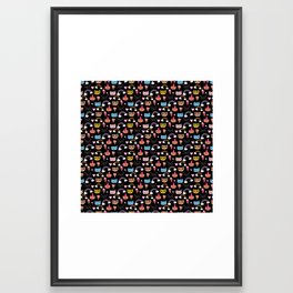 Cats and Rainbows  Pattern Framed Art Print