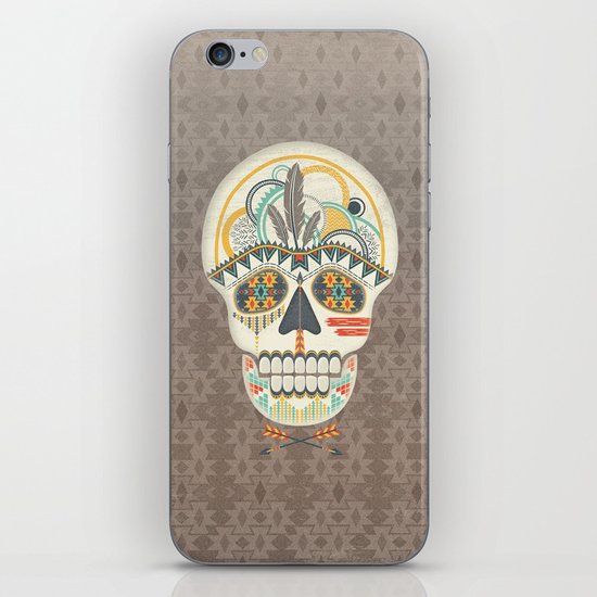 AZTEC SKULL B/W iPhone & iPod Skin