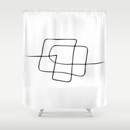 New York City Riddle - Line Art Shower Curtain