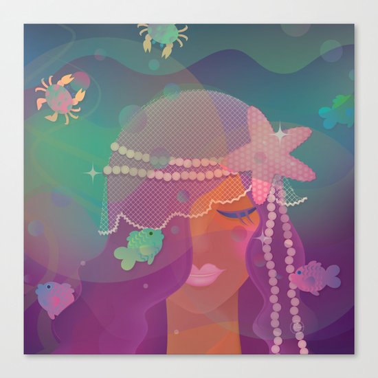 Mermaid II - Bohemian Starfish Hairpiece Canvas Print