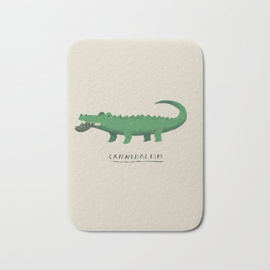 croc cannibalism Bath Mat