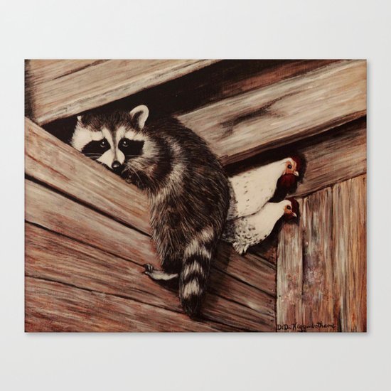 Ain't Nobody Here But Us Chickens (painting) Canvas Print