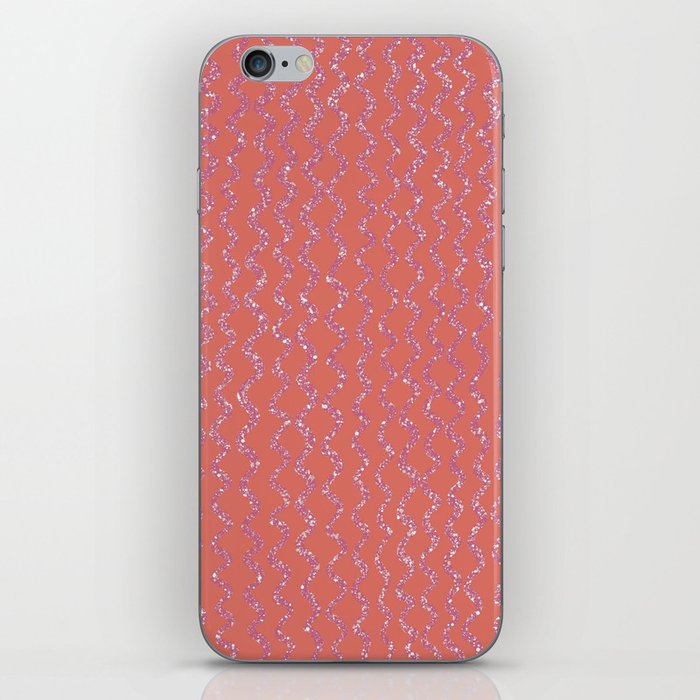 Squiggles In The Sun - Bright Coral and Magenta iPhone Skin