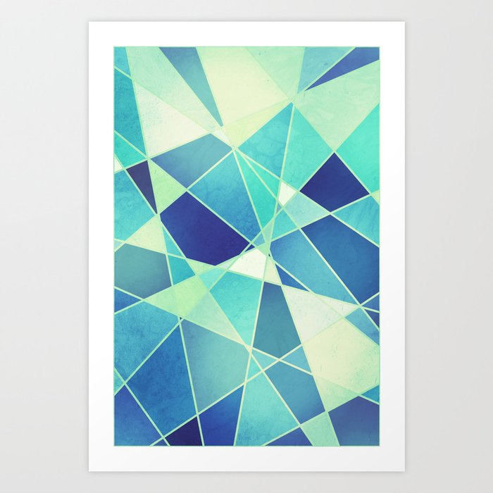 STAINED GLASS WINDOW BLUE Art Print