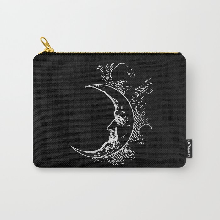 Man On Moon Crescent Moon Carry-All Pouch