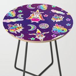 1997 Neon Rainbow Occult Sticker Collection Side Table